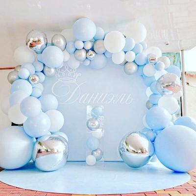 China Luxury Blue and White Tone Balloon Set Party Decorations Balloon Arch Birthday Party Balloon Set for sale