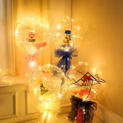 China Luminous Rose Party Lamp Romantic Wedding Birthday Gift Christmas Decoration Balloon Bouquet Package 22inch LED Light Balloon Bouquet Festival Decoration for sale