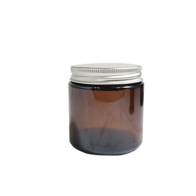 China Home Decoration Wholesale 4oz 6oz 8oz Clear Amber Customer Label Empty Glass Jars With Metal Covers for sale