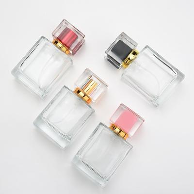 China Wholesale 30ml 50ml 100ml Cosmetic Hot Square Square Empty Glass Perfume Bottle For Luxury With Mist Sprayer for sale