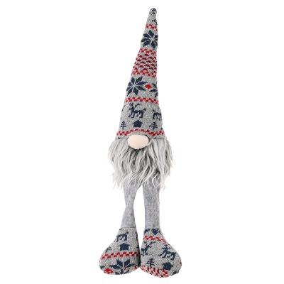 China Fabric + PP Cotton Knitted Gray Long Hat Christmas Gnome Nordic Plush Fabric Decor Gnome Plush Decorations Ornaments for sale