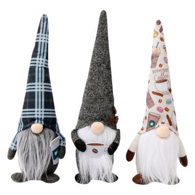 China Fabric + Cotton + PP Gravel Nordic Holiday Ornaments Christmas Gnome Decor Christmas Ornament Rudolph Standing Top Hat Faceless Doll for sale