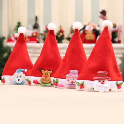 China 2021 Brushed Cloth Christmas Gift Hat Christmas Hats For Adults And Kids Gift Christmas Hat for sale