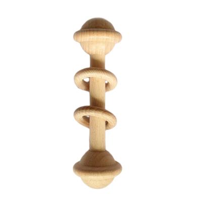 China Eco-Friendly Material Baby Rattle Ring Wooden Rattle Baby Wooden Tooth Teether INS Rattle Wooden Toy for sale