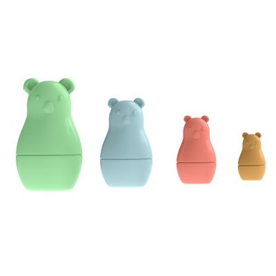 China 100%food grade silicone Teether baby silicone nesting dolls customization food grade early educational toys personalized silicone koala russian nesting dolls for sale