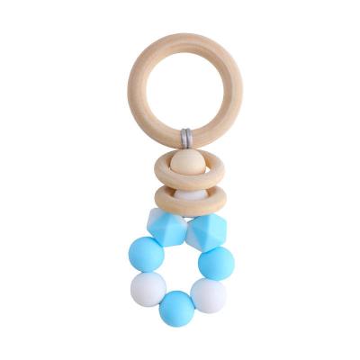 China Wooden Milk Ring/Teeth Raising Diy Ring Teether Baby Soothing Silicone Creative Tasteless Wooden Toy Factory Direct Selling for sale