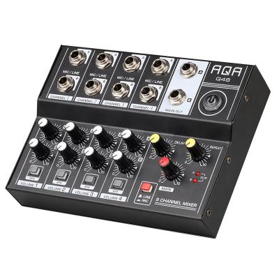 China Fashionable Custom Professional Audio Reverb Mixer Microphone TEYUN 8-Channel DJ Effector Q48 Q48 Audio Mixer for sale