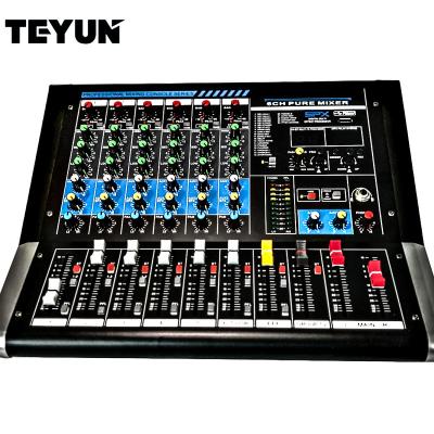 China Video Game Mixer 6-Channel Professional Microphone TEYUN Stage Effector E6 Digital Mixer Front Stage Mixer Equipment for sale