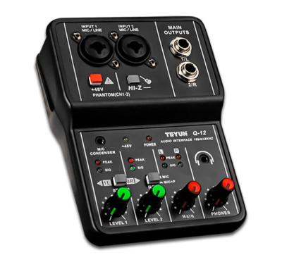 China TEYUN 2022 Mini New Mini Professional Sound Card 2 Channels Recording USB Mixer Audio Small Consolidated Fund for sale