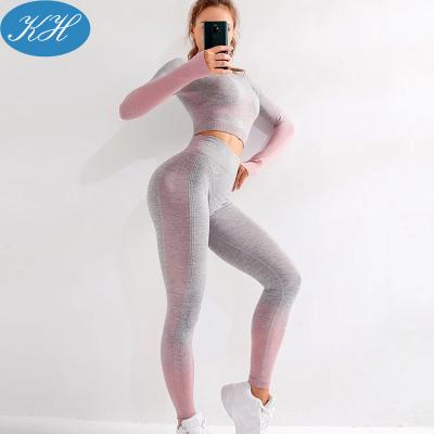 China Breathable Women's Seamless Long Sleeve Yoga Top Workout Clothes Seamless Yoga Bra for sale