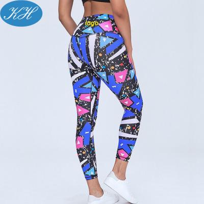 China Women's Breathable Colorful Fashionable Design Casual Sporty Noise Art Print Stock Leggings for sale