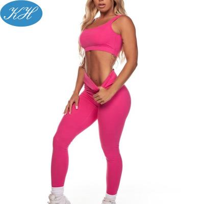 China Custom Breathable Breathable High Waisted Yoga Leggings And Active Sports Bra Gym Wear Yoga Sets for sale