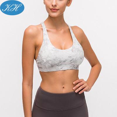 China Breathable Custom Design Yoga Fitness Crop Tops Women Workout Gym Bras Yoga Crop Top Shirt for sale