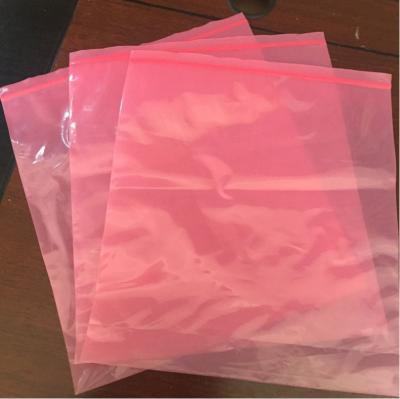 China Anti-Static Shielding Safety Pink LDPE Packing, Polybag With Ziplock for sale