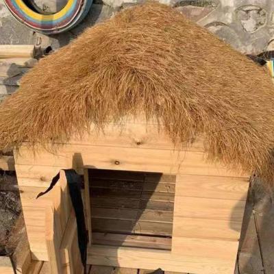 China Environmental Protection Fluffy And Dense Artificial UV Resistant Roof Tile Line Thatch Roof Lawn Palm Roof for sale