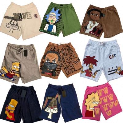 China 2022 Cartoon Sporty Men's Streetwear Drawstring Beach Joggers Workout Sportswear Designer Custom NK Logo Cotton Print Breathable Shorts for sale