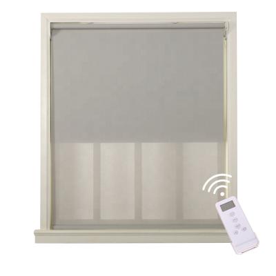 China Home decor easy operation remote control wifi motorized electric roller blinds for sale