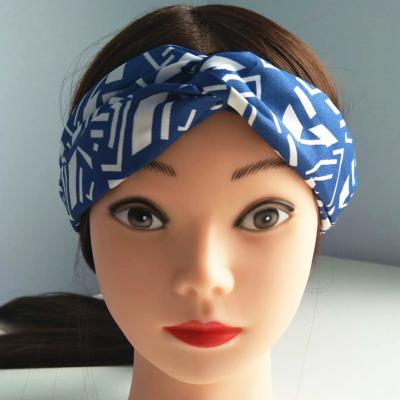 China Yoga Women Elastic Flower Printed Turban Headwrap Tied Headband Women Yoga Soft Twisted Headwrap for sale