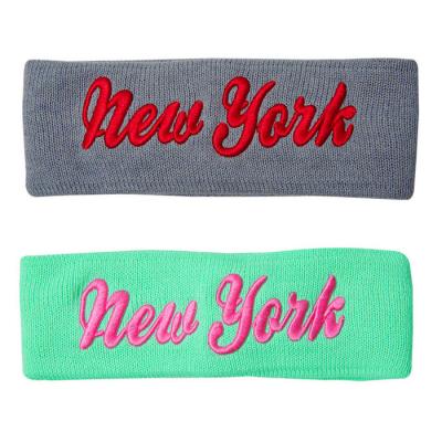 China Embroidery Logo Unisex Cotton Headband Knitted Yoga Sports Custom Designer Headband Yoga Headband for sale