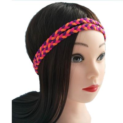 China Popular Yoga Girl Elastic Sports Braided Running Headband For Women for sale