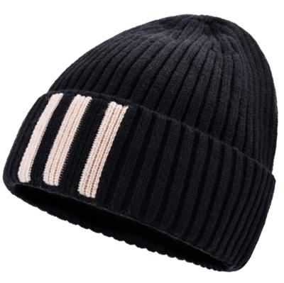 China COMMON Fashionable Solid Beanie Hat Winter Men Outdoor Rib Knit Beanie Fleece Beanie for sale