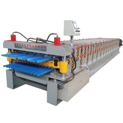 China Building material shops hot sale 2021 double layer pbr roof deck panel roll forming machine for sale