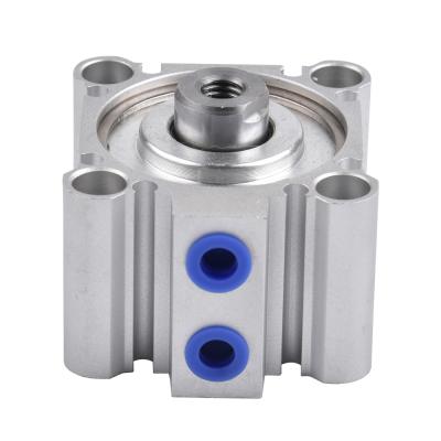 China High quality hotel series double aluminum alloy compact pneumatic cylinder pistons acting air cylinder CQ2B for sale