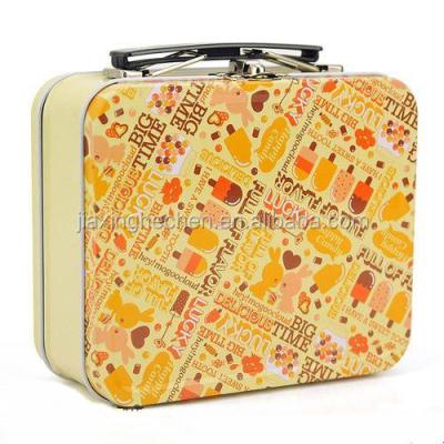 China Custom Lunch Tin Box Metal Tin Lunch Box Food Grade Lunch Tin Box With Handle for sale