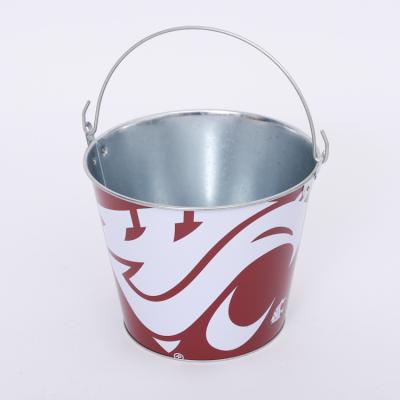 China Beer Bucket 5L Metal Ice Bucket Tin Beer Bucket With Handles Custom for sale