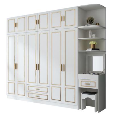 China Luxury Closet Furniture 6 Wholesale Modern Wooden Door Wardrobe Storage Large Bedroom With Makeup Table for sale