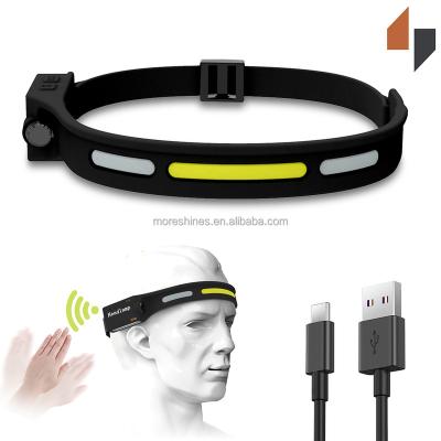 China Red Light Design Sensor Headlamp Camping Rechargeable Waterproof Led Portable Patch Led Headlight For Running Camping for sale