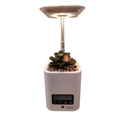 China Modern Creative Funny Mini Smart Flowerpot Desk Lamps Digital Calendar Clock BT Music Home Office Speaker for sale