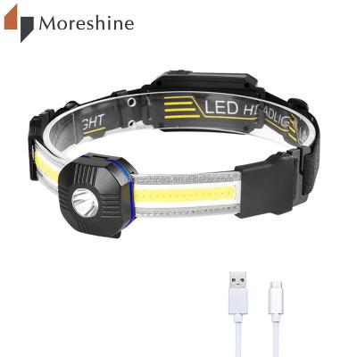 China New design camping led stirnlampe 230 led outdoor slim outlook induction cob strip working camping headlamp for sale