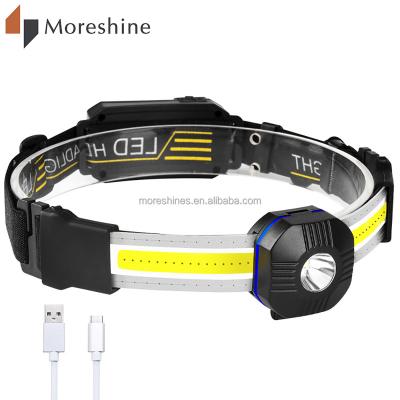 China 2021 Camping Cob Headlight Led Headlight Outdoor Waterproof Cob Led Strip Headlight Flashlight for sale