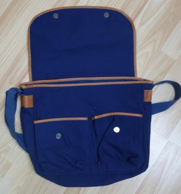 China Blue Canvas PU Bag Cover Opening And Two Small Bags Inside OEM / ODM for sale