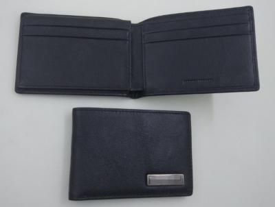 China Full Grain Bifold Genuine Leather Wallet 7.5 X 11 Cm Size With Flap for sale