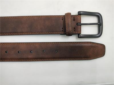 China 5 Holes Extra Long Leather Belts Synthetic Top Double Stitching Details for sale