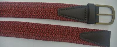 China Dark Red Fine Leather Belts Buffalo Leather Tab 70 % Olefin / 30 % Rubber for sale