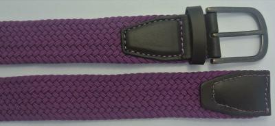 China Handmade Purple Mens Web Belt Single Prong Buckle Style Easy Maintain for sale