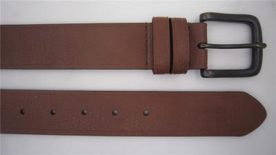 China Synthetic Leather Material Mens Casual Belts Embossin Edge And Double Loop for sale