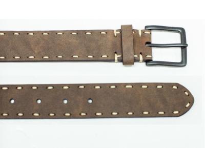 China PU Casual Leather Belts , Mens Casual Brown Belt with Black Buckle 100 - 125 CM Length for sale