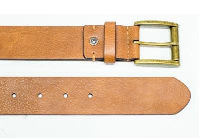 China Customized Logo Mens Casual Belts For Jeans , Light Brown Color Real Leather Belts for sale