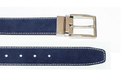 China 35 MM Width Formal Suede Leather Belts Prong Reversible Buckle Belt for sale