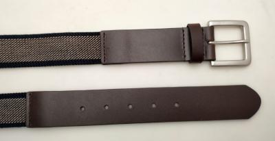 China Brown 35mm Width Genuine Leather Belt , Leather Webbing Blet For Gentlemen for sale