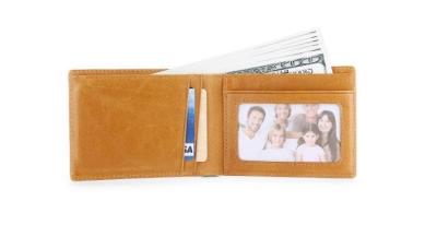 China BSCI Factory Durable Genuine Leather Card Holder Full Grain Leather Small Wallet for sale