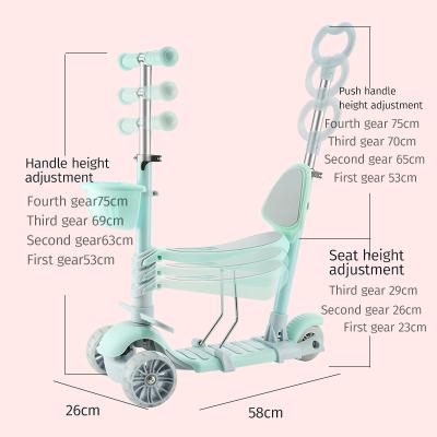 China Flashing Wheel Kids 3 Wheel PU Baby Scooters Led Light Wheel Children Flash Kick Kids Scooter Price for sale