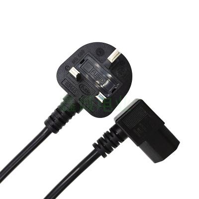 China Power Station BS British Standard Three Plug Elbow Pin Tail Power Cord HO5VV-F Left Bend Right Bend Pinzikou AC Line uk power cord for sale