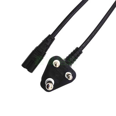 China Power Station Little India three-plug splayed tail power cord Square copper core flat wire AC plug cable power cord power cable for sale