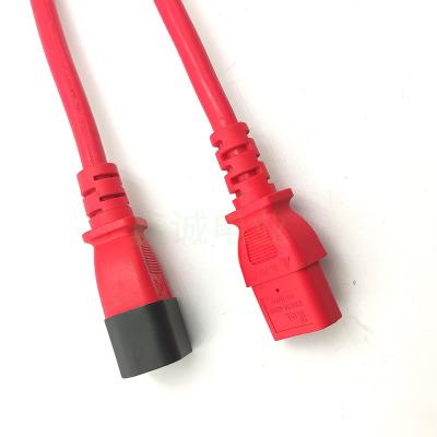 China Power Station 1.5 square meters All copper red grade letter C13 to product suffix C14 power cord Male female plug-in power extension cable for sale