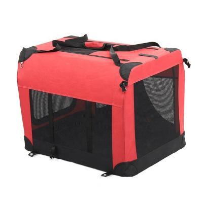 China Designer Windproof Red Front Large Pet Dog Cat Sustainable Carrier Cage For Travel Car for sale